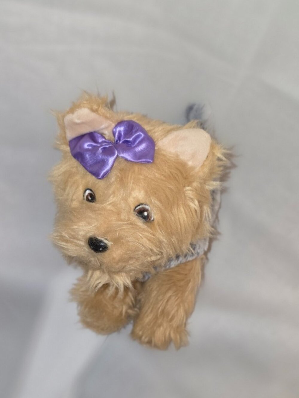Yorkie Dog Plush Toy Purple Bow 9 Inch Distributed By Walmart Yorkshire Terrier